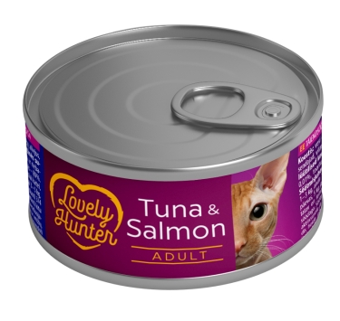 Вологий корм для дорослих котів із тунцем і лососем Lovely Hunter Adult cats with Tuna and Salmon, 85 г