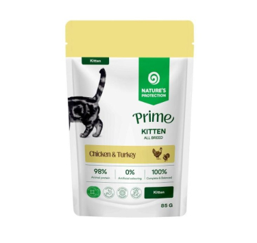 Nature's Protection Prime Kitten Chicken and Turkey Вологий корм для кошенят з куркою та індичкою, 85 г