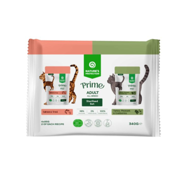 Nature's Protection Prime Sterilised Cats Set Adult Сет вологого корму для стерилізованих котів, 4x85 г