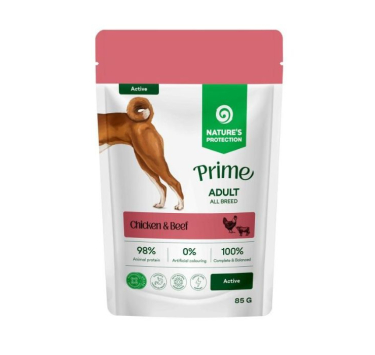 Nature's Protection Prime Active Adult Dogs Chicken and Beef Вологий корм для активних собак з куркою і яловичиною, 85 г