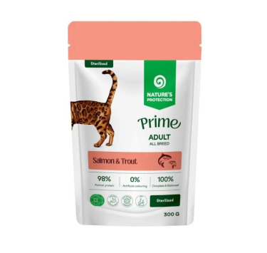 Nature's Protection Prime Sterilised Adult Cats Salmon and Trout Вологий корм для стерилізованих котів з лососем і фореллю, 300 г