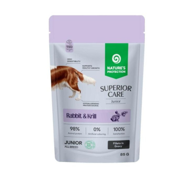 Nature's Protection Superior Care Junior Grain Free Rabbit and Krill Вологий корм для юніорів з кроликом і крилем, 85 г