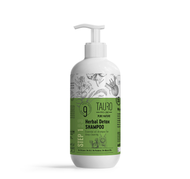 Шампунь для глибокого очищення шерсті собак та котів Tauro Pro Line Pure Nature Herbal Detox, 400 ml