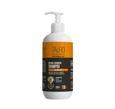 Шампунь відновлення та живлення для шкіри та шерсті собак і котів TAURO PRO LINE Ultra Natural Care Repair and Nourish, 400 мл