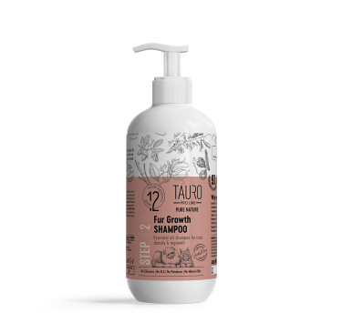 Шампунь для стимуляції росту шерсті собак та котів Tauro Pro Line Pure Nature Fur Growth, 400 ml