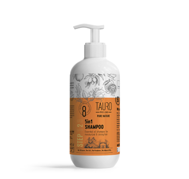 Зволожувальний шампунь для собак та котів Tauro Pro Line Pure Nature 5in1, 400 ml