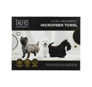 Tauro Pro Line Рушник з мікрофібри високопоглинальний з тер'єрами, 80 x 160 см
