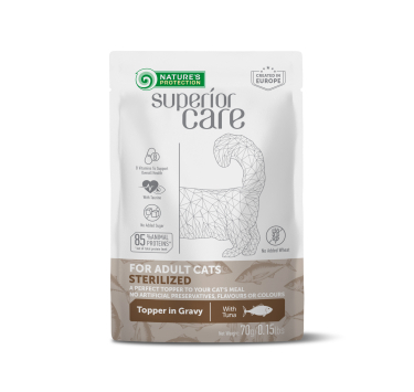NATURE'S PROTECTION SUPERIOR CARE Sterilised Adult Cats All Breeds with Tuna, вологий корм з тунцем для стерилізованих дорослих котів усіх порід, 70 г у пакетику