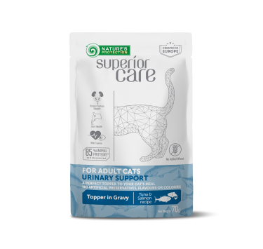 NATURE'S PROTECTION SUPERIOR CARE Urinary Adult Cats All Breeds with Tuna and Salmon, вологий корм з тунцем та лососем для підтримки здорової сечовидільної системи дорослих котів усіх порід, 70 г у пакетику